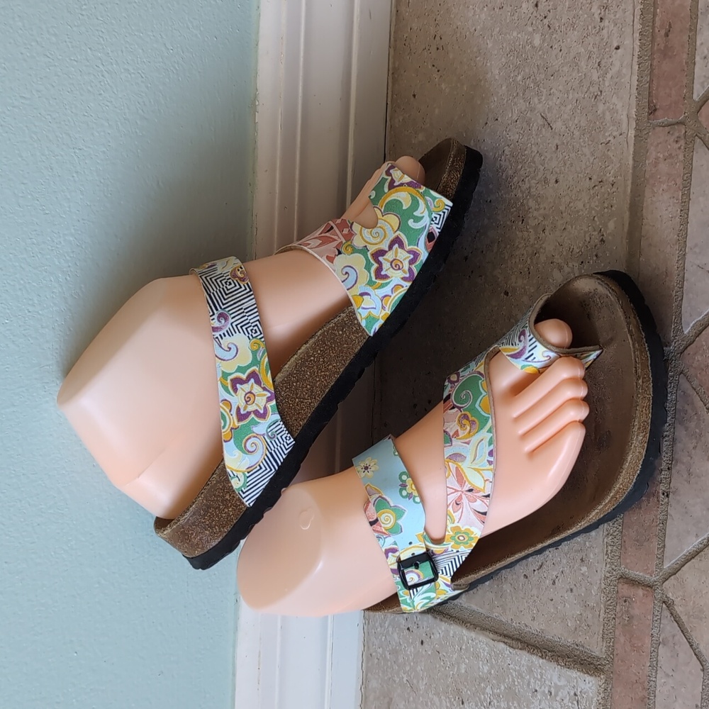 Birkenstock Birkis Sandals Retro Multicolor Paisley Floral 240 L6 M4 37